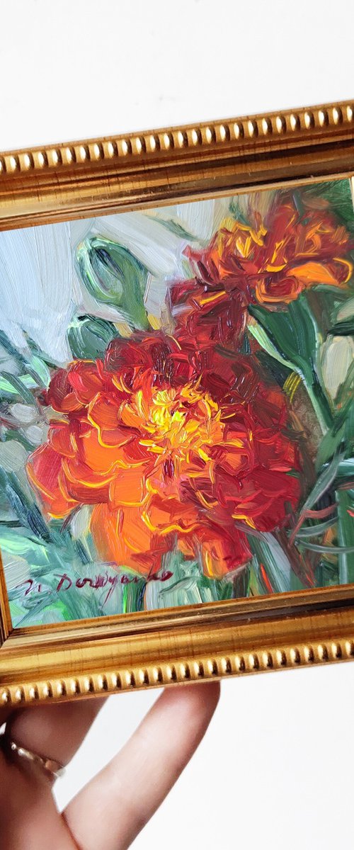 Tagetes flower by Nataly Derevyanko