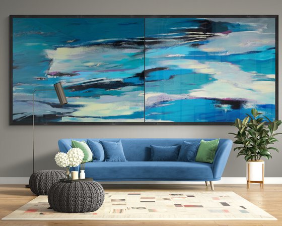 XXXL Super Big Painting - "Sea depth" - Abstract - Bright abstraction - Sea abstract