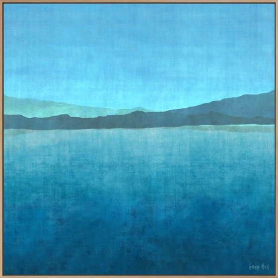 Gradual Lake- Framed 130 x 130cm Mixed Media on Canvas Framed