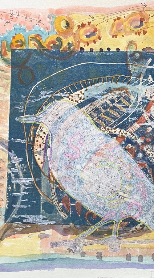 Hvid stær i en blå verden (White starling in a blue world) by Sidse Friis