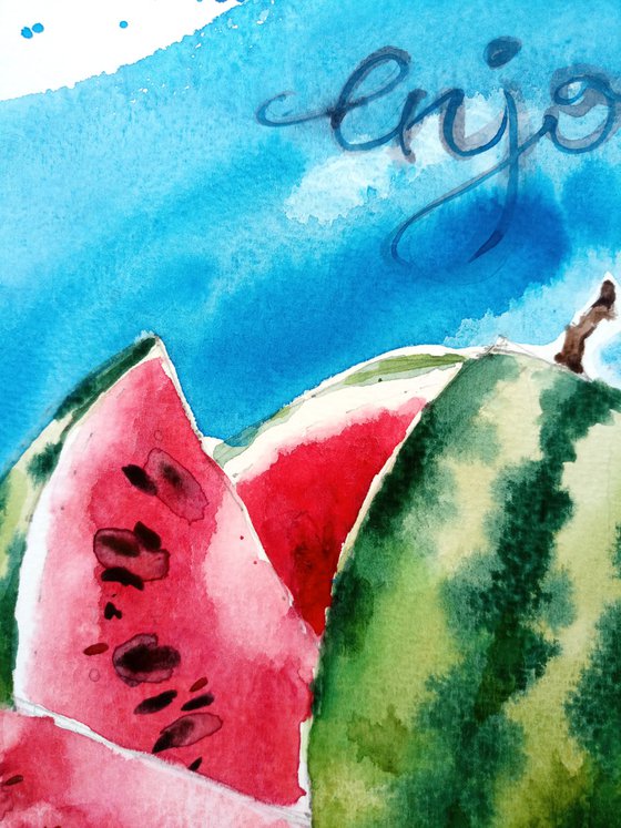 "Watermelon" Original watercolor sketch