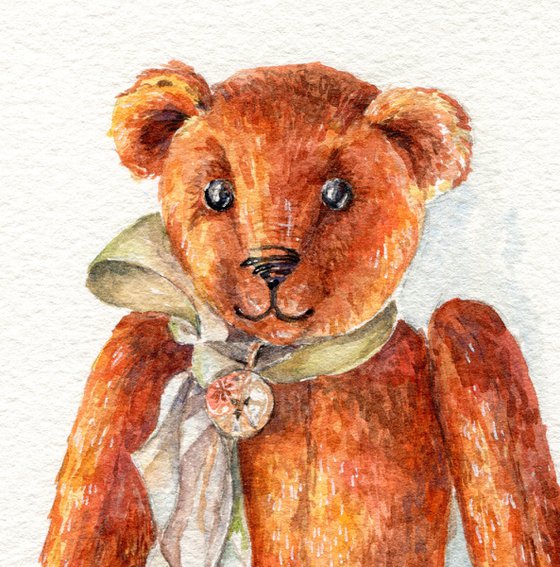 Vintage watercolor Teddy bear
