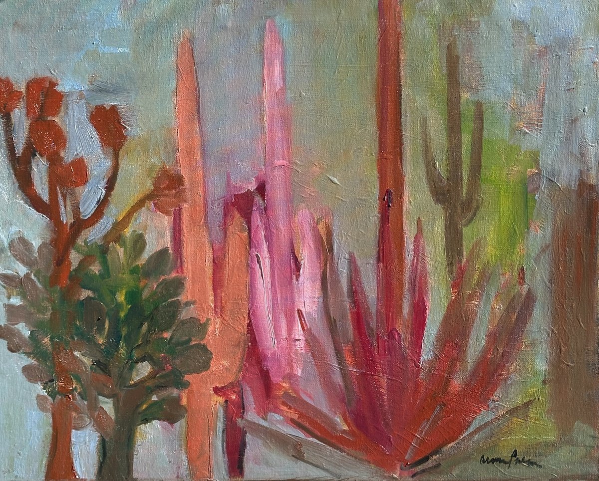 Oil Painting , Desert Outpost By Arun Prem, 20 X 16, Artwork For Sale On Artfinder