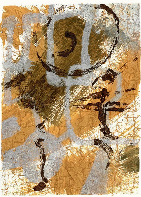 Ochre monochrome abstraction
