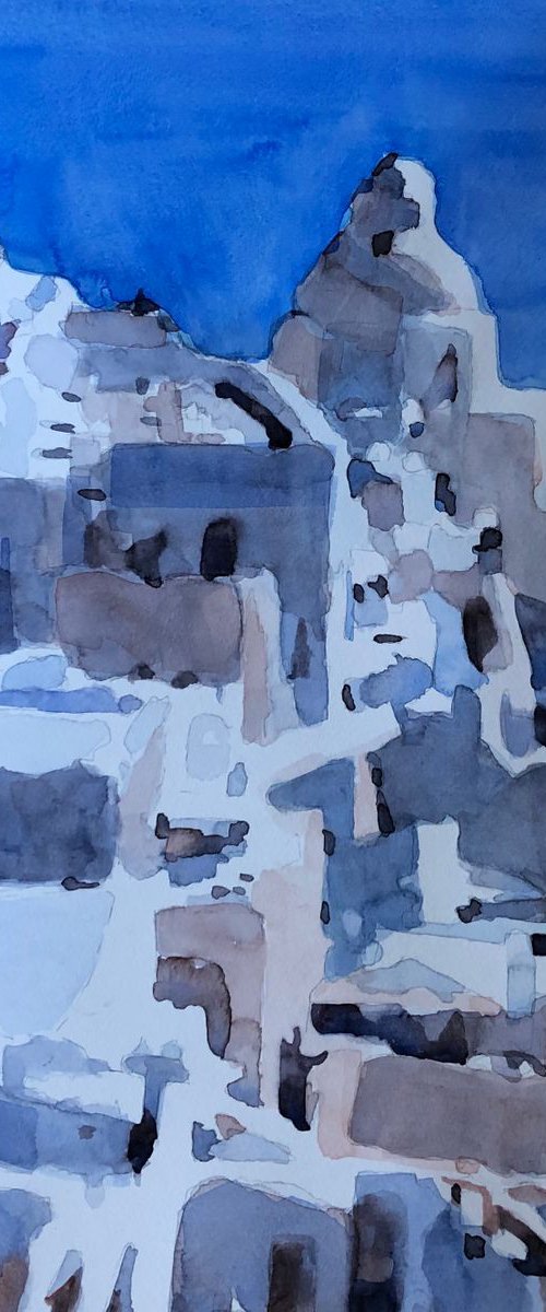 Cliffs of Santorini by Bronwen Jones