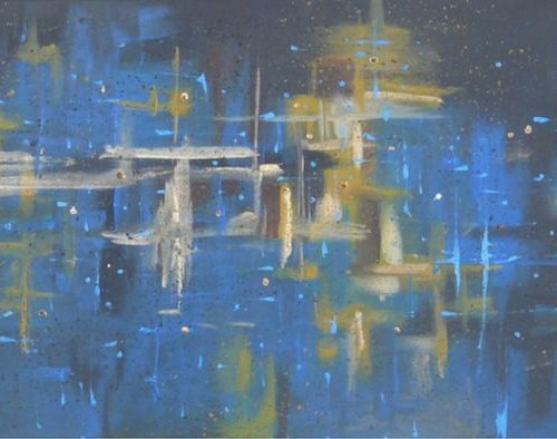 Snug In Blue (120x40cm) by Kalpana Soanes