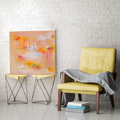 Colorful canvas paintings, Abstract flowering art by Annet Loginova