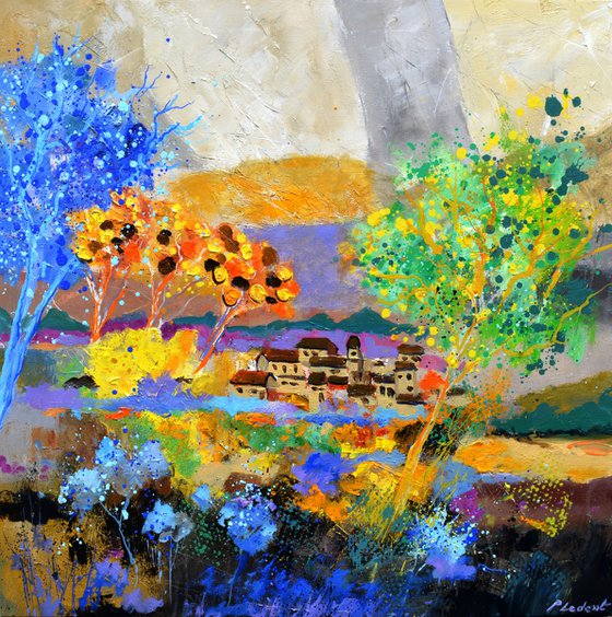 Colourful abstract landscape