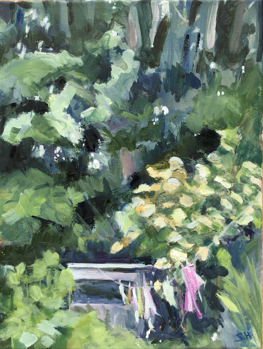 Impressionistic Botanical Oil Painting By Sandra Haney, 12 X 16", Drying Day, Original Artwork