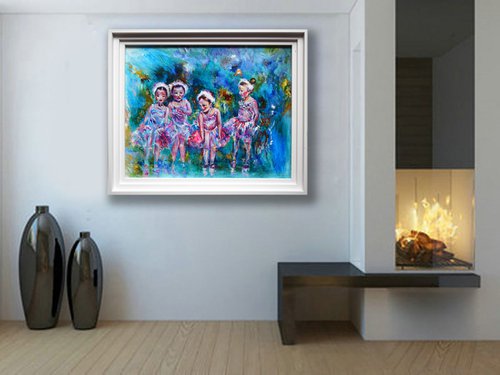 Innocence/  Ballet dancers Framed 46 cm × 56 cm by Anna Sidi-Yacoub