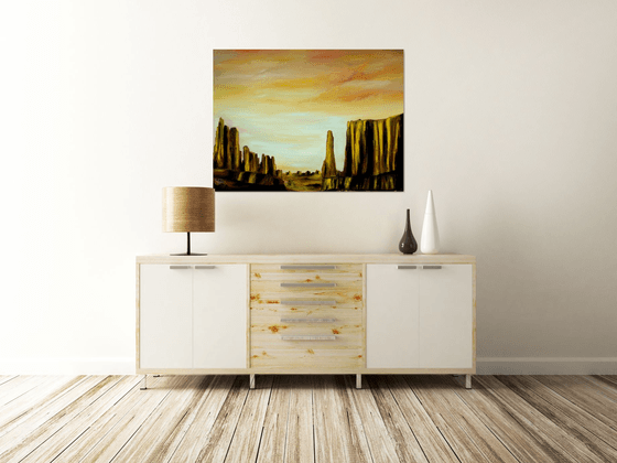 Golden Desert; large deep canvas