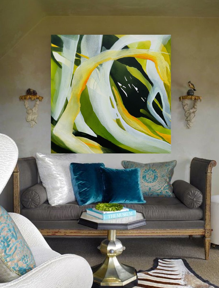 Impressionistic Abstract Acrylic Painting By Danijela Dan, 31 X 31, Spinning Around, Original Artwork