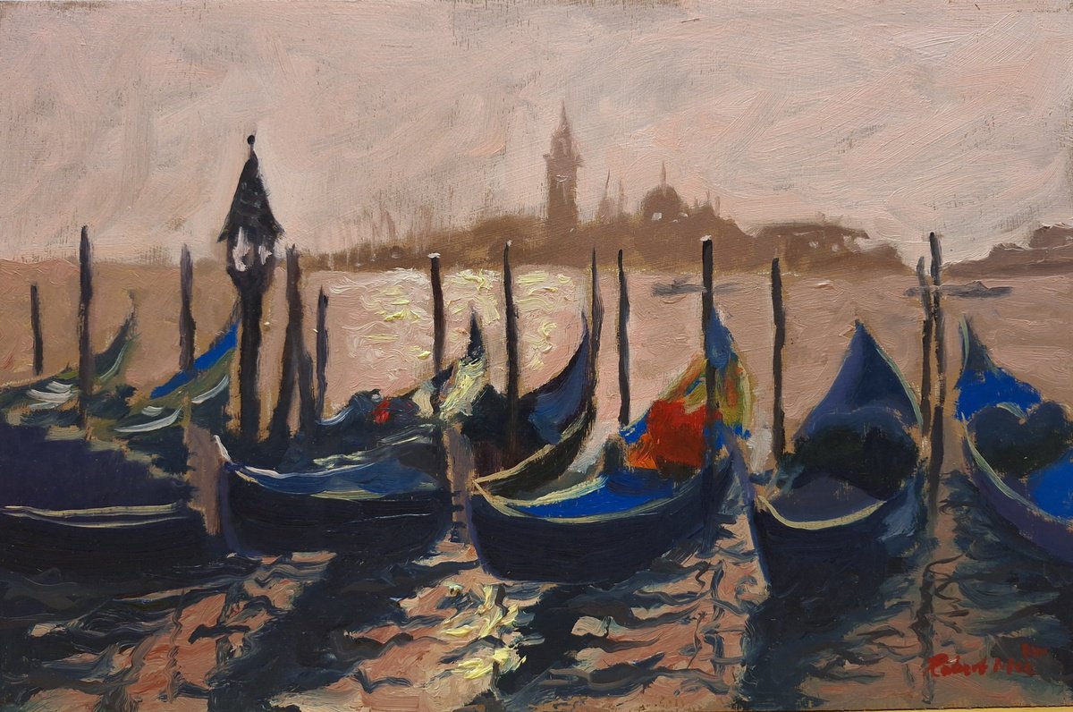 Gondolas In Venice by Robert Mee