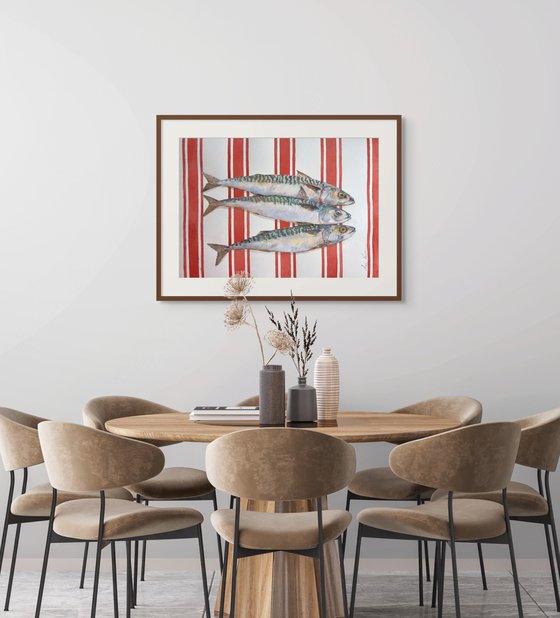 Mackerel on Red