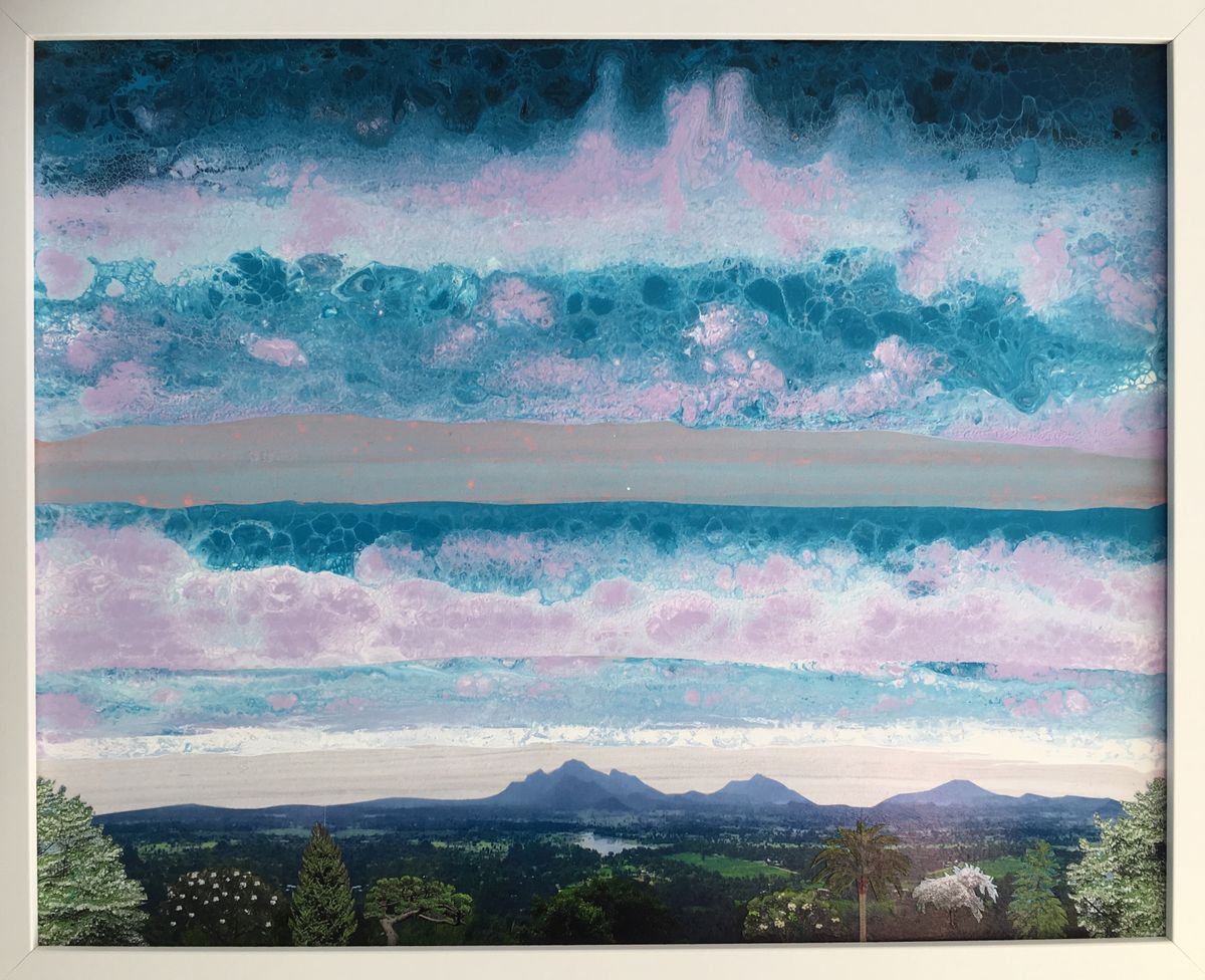 Landscape Painting By Stefano Pallara, 20 X 17", I Climbed A Mountain In Sri Lanka, Original Artwork