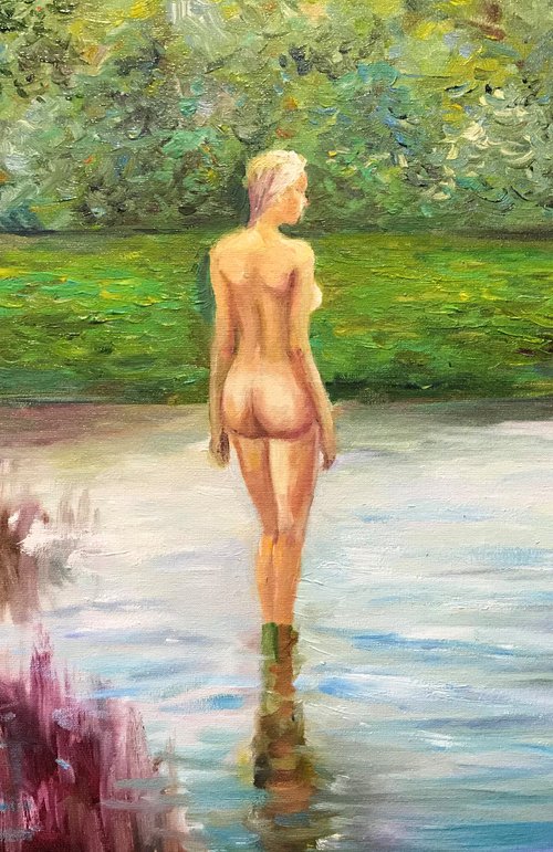 The blonde swims in the river (number 23) by Kateryna Krivchach