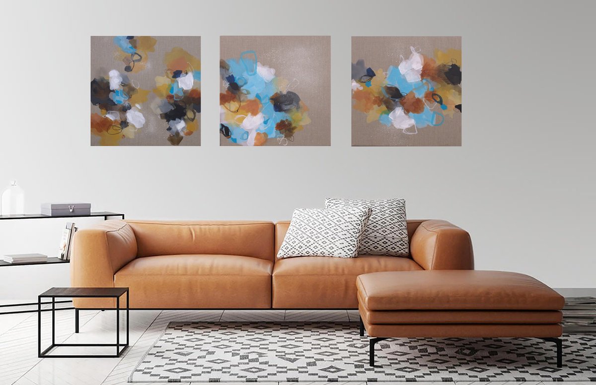 Xxl Moving Forward Triptych By Susan Wooler, 72 X 24, Artwork For Sale On Artfinder
