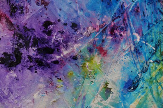 In The Bouquet 240cm x 100cm Huge Colourful Texture Abstract Art