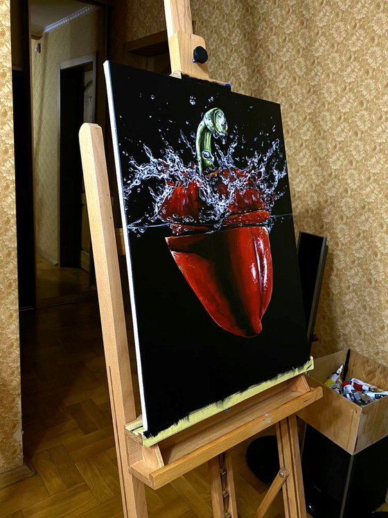 Red pepper underwater
