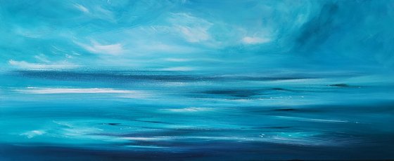 For the Love of Blue 2- seascape, emotional, panoramic