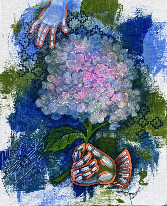 Flowers of hydrangea