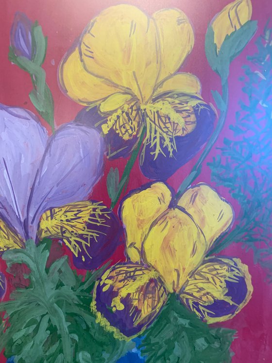 Purple and yellow irises