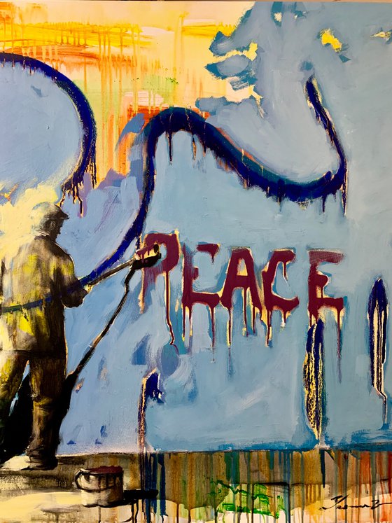 Big bright painting - "PEACE" - Pop art - Urban - Expressionism - 2022