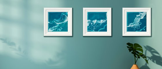 Seascape trio - set of 3 original artwork, triptych