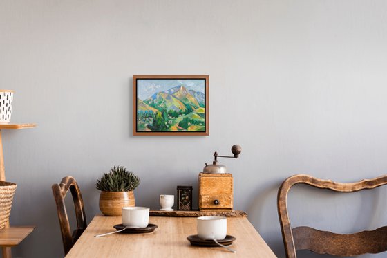 Village on a Green Hillside