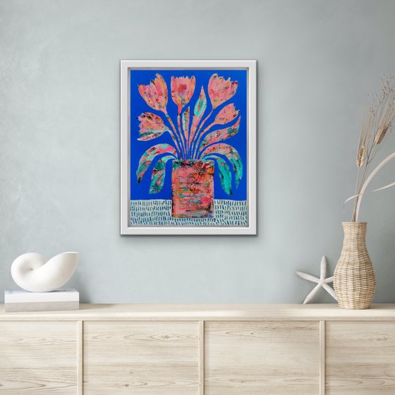 Fresh Tulips in Vase
