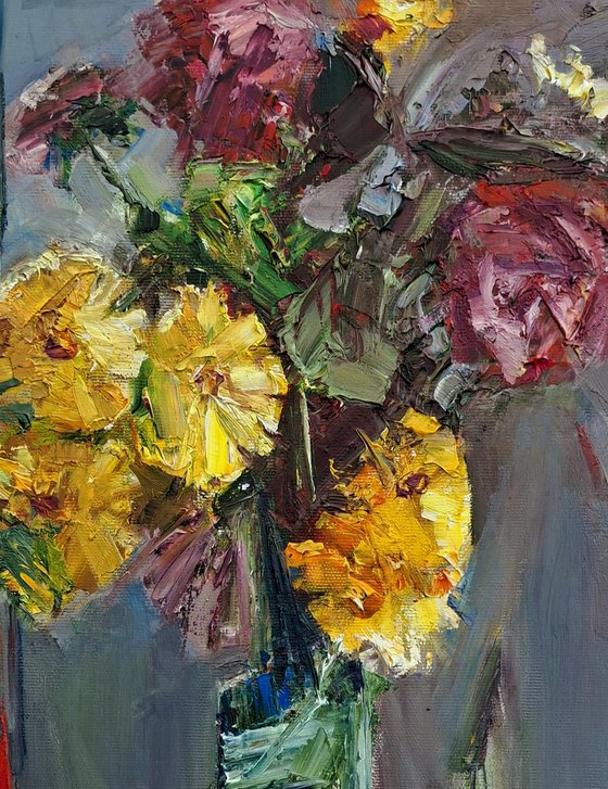 Flowers in a Glass Vase