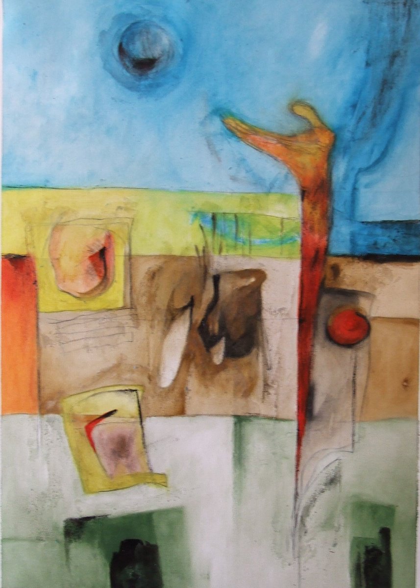 Abstract Oil Painting By Csaba Csendes, 18 X 26, Csak Egy Mozdulat, Original Artwork