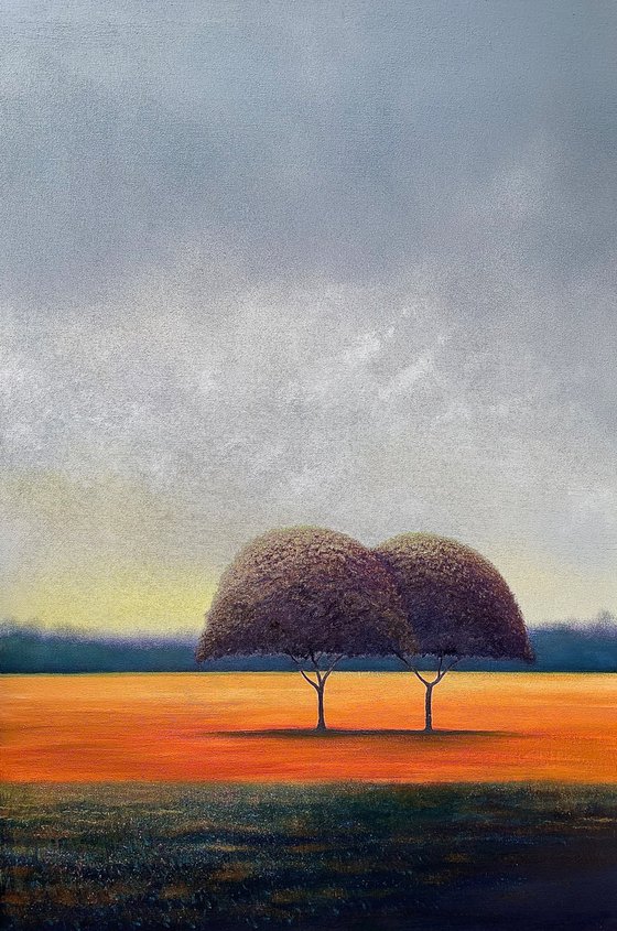 2 Trees Orange Fields