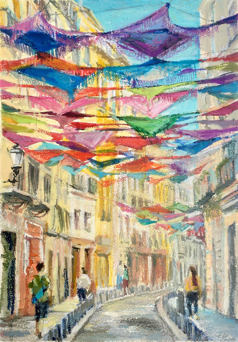 Impressionistic Painting , Colors Of Madrid. Calle De La Cava Baja By Elena Yuzefovich, 13 X 18, Artwork For Sale On Artfinder