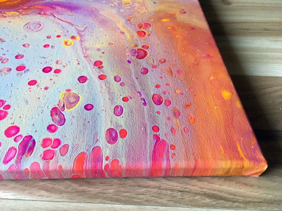 "Blowing Bubbles" - SPECIAL Valentine's Day Price + FREE USA SHIPPING - Original Abstract PMS Fluid Acrylic Painting - 16 x 20 inches