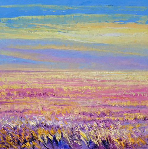 Pink Field at Sunrise II 80x80cm by Tigran Mamikonyan