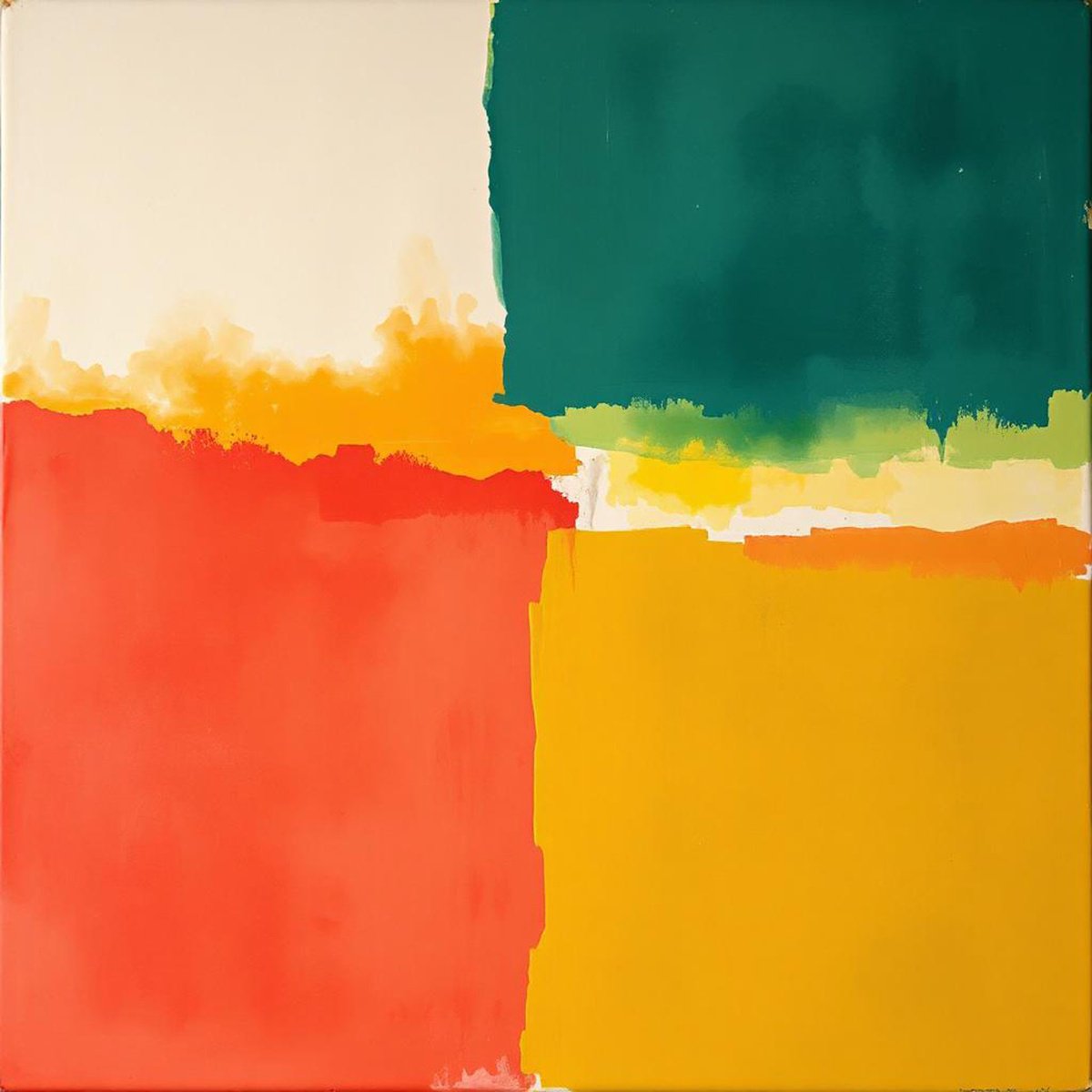 Abstract Giclee Print By Alessandro Butera, 35 X 35, Colors In Open Field, Original Artwork