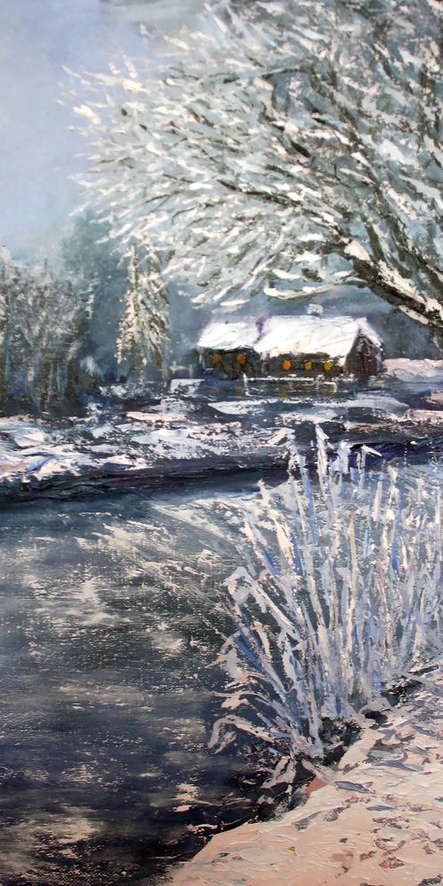 Winter evening  / Original Painting by Salana Art