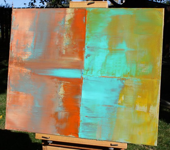 Abstract Turquoise Orange Concept