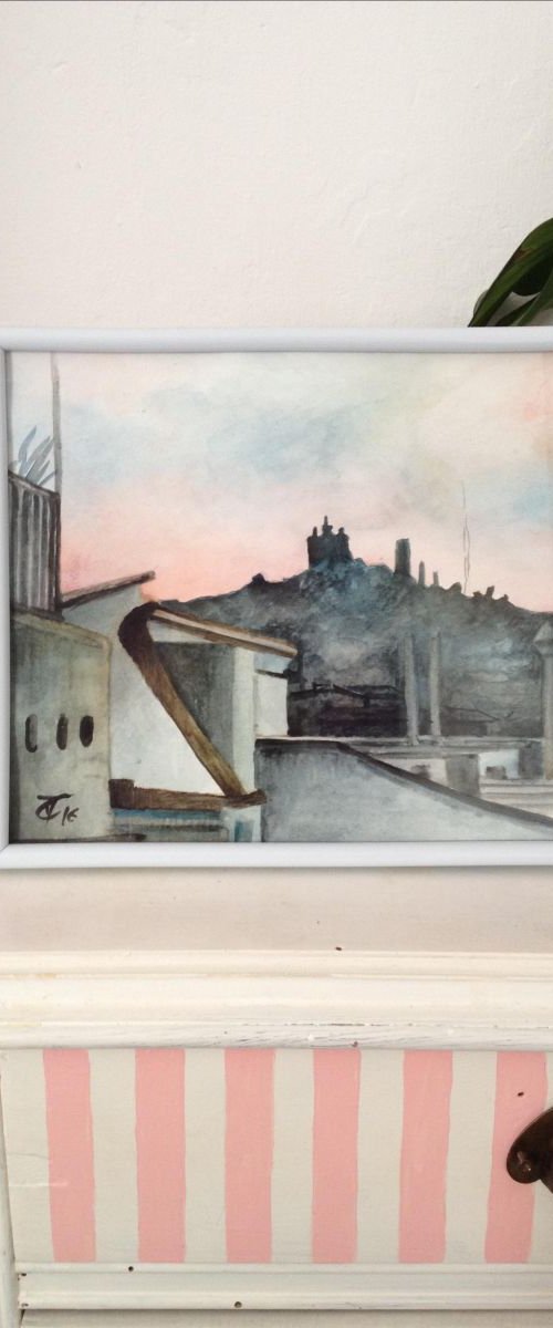 Dibidabo sunset from my Barcelona window n 3 by Valentina Toma' aka Zoe Chigi