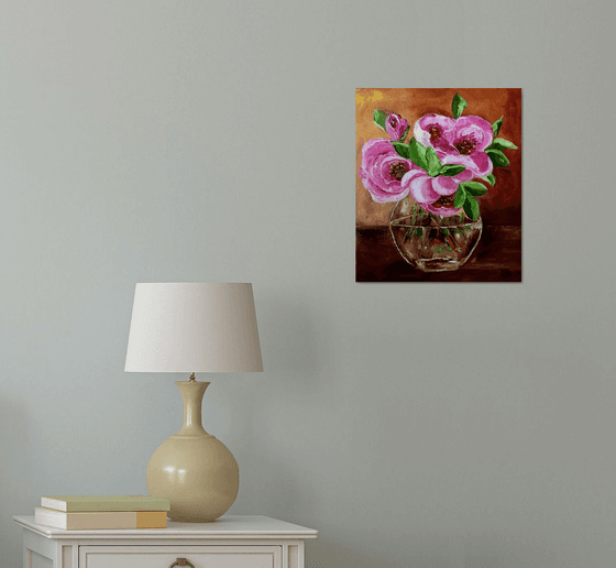 Bouquet of wild pink roses in a vase #3.