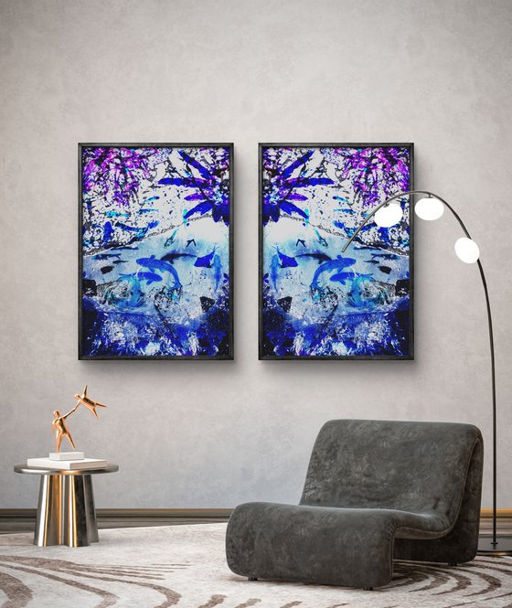 Set of 2 Blue Koi Fishes