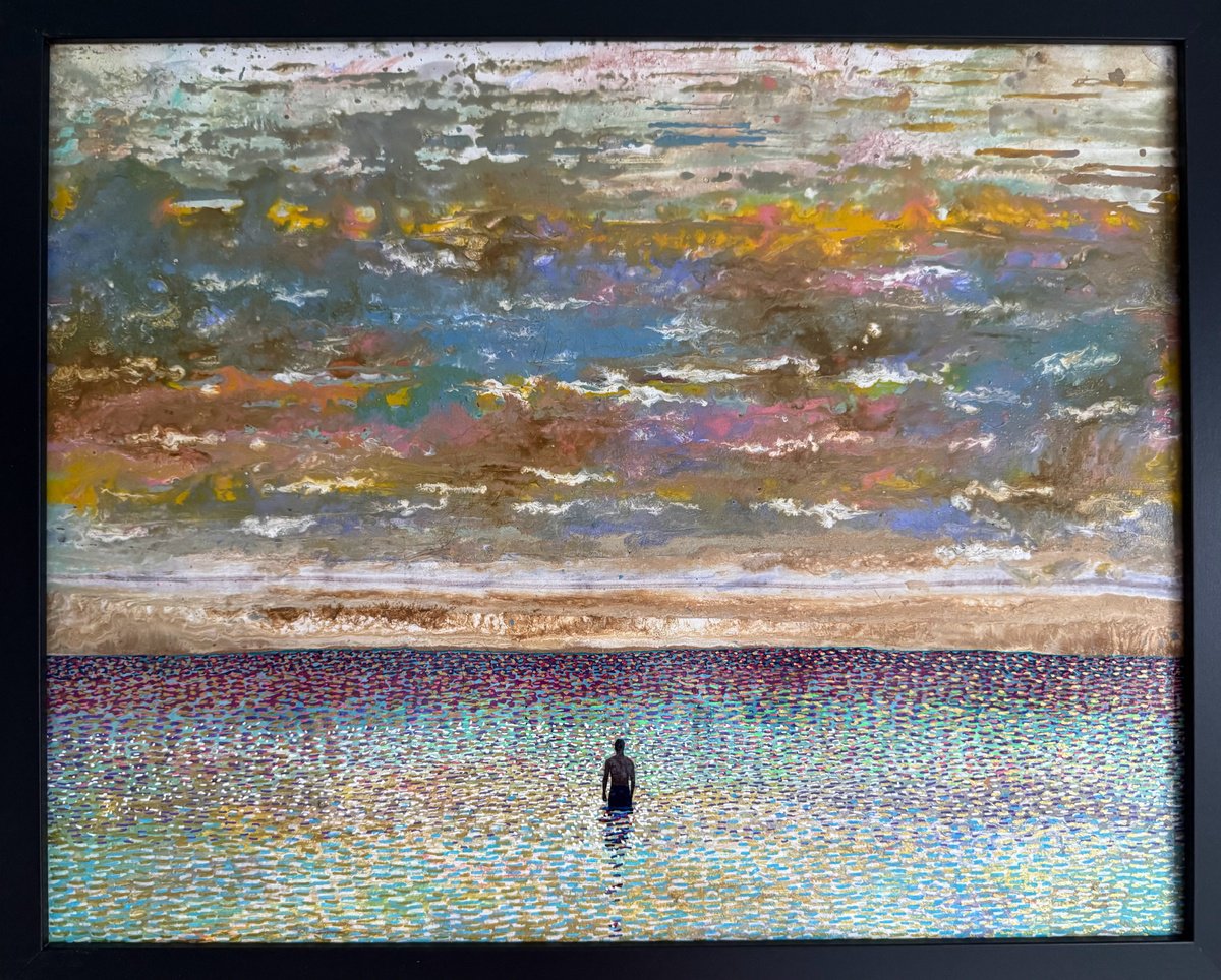 Surrealistic Landscape Painting By Stefano Pallara, 20 X 17", Vita Nuova N.4, Original Artwork