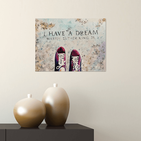 I HAVE A DREAM - original oil painting pop art office art decor home decor gift idea