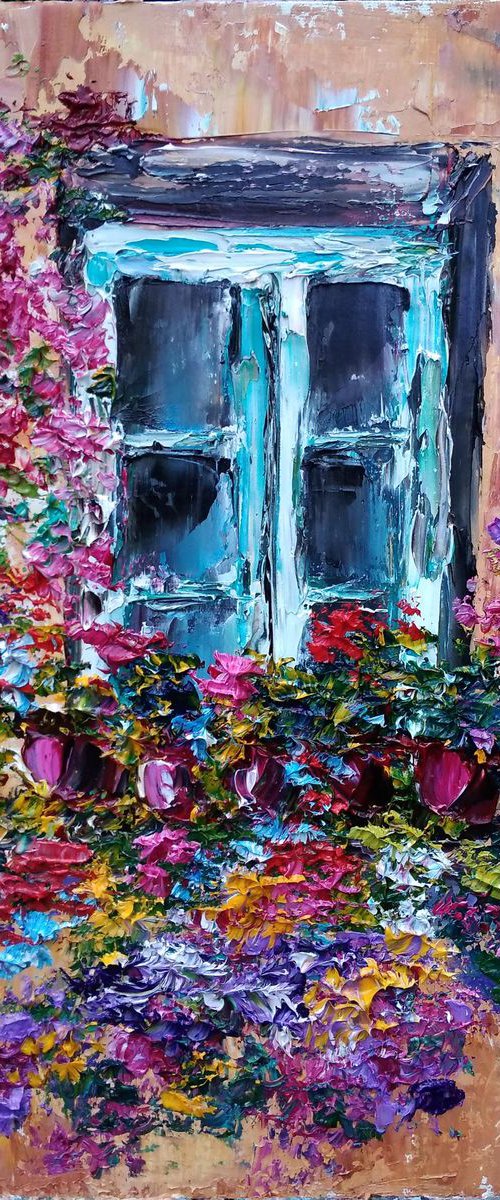 Window with Flowers by Oksana Fedorova