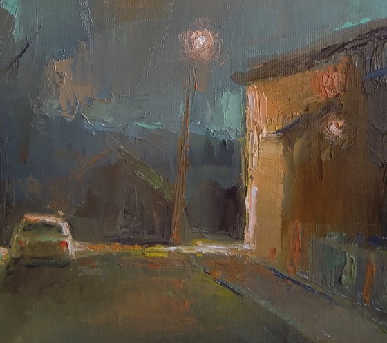 Nightfall (23x30cm, oil painting, ready to hang)