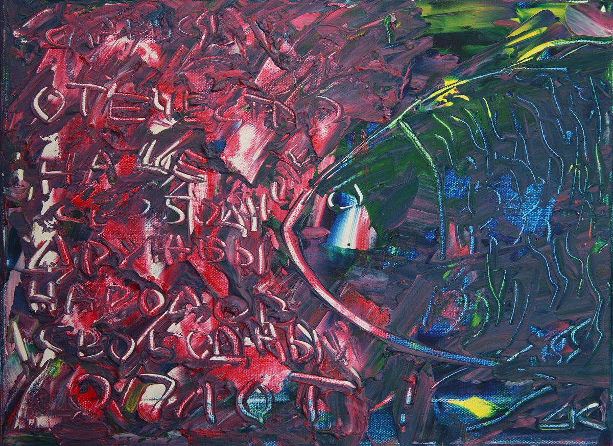 Expressive Animal Acrylic Painting By Denys Kuvaiev, 16 X 12, Fish And The Ussr Anthem, Original Artwork
