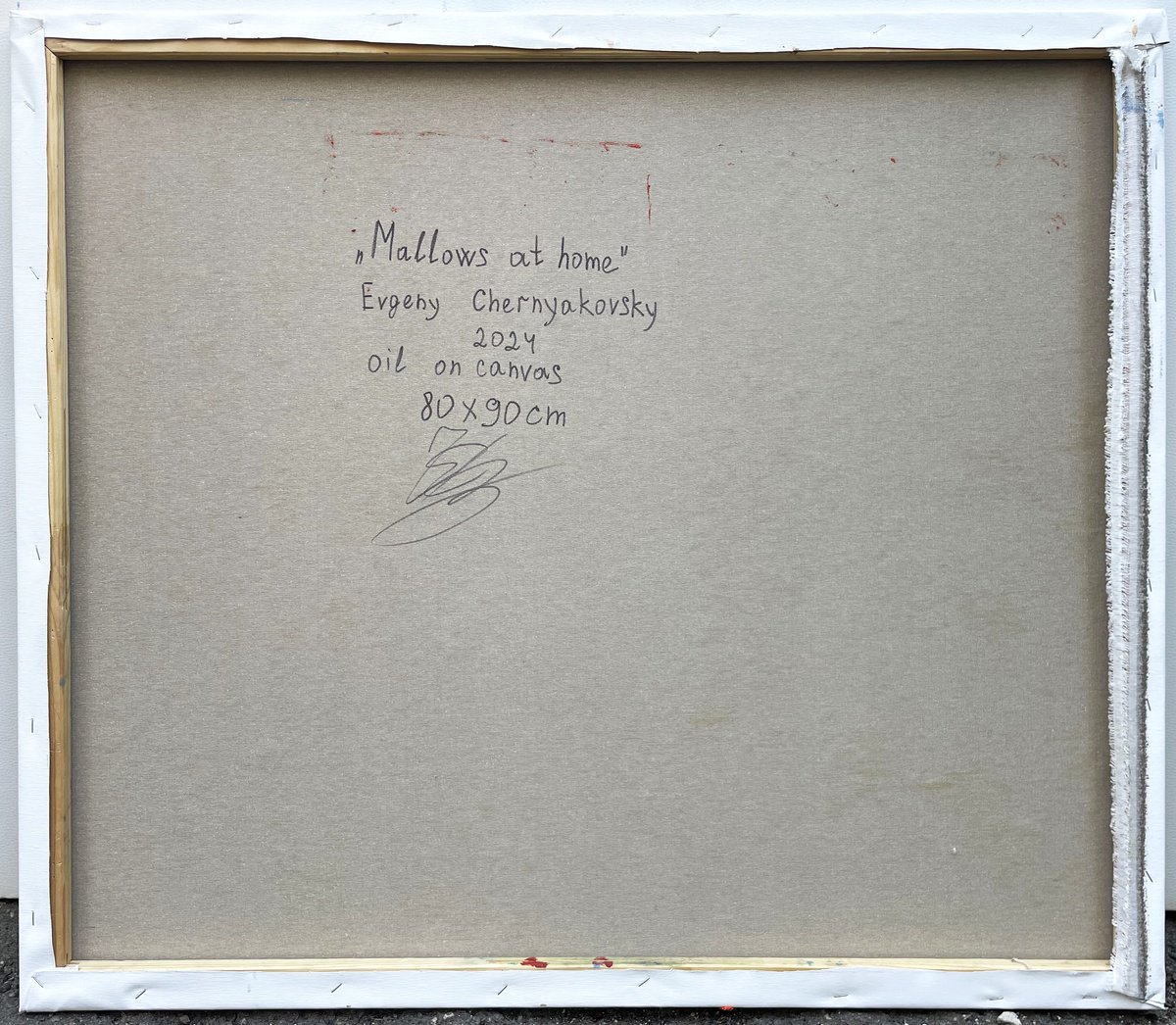 Impressionistic Botanical Oil Painting By Evgeny Chernyakovsky, 35 X 32, Mallows At Home, Original Artwork