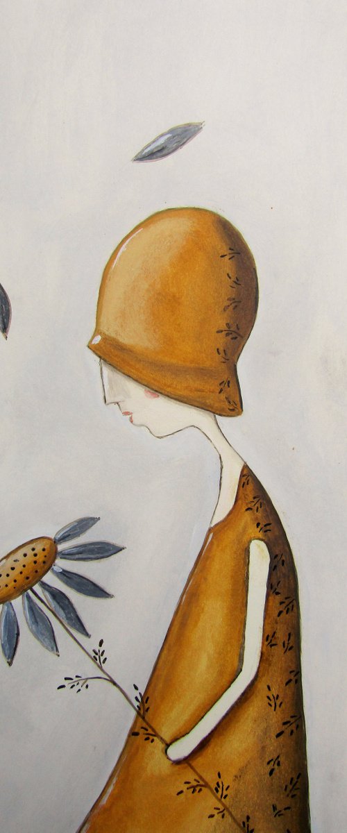 The girl with a flower by Silvia Beneforti