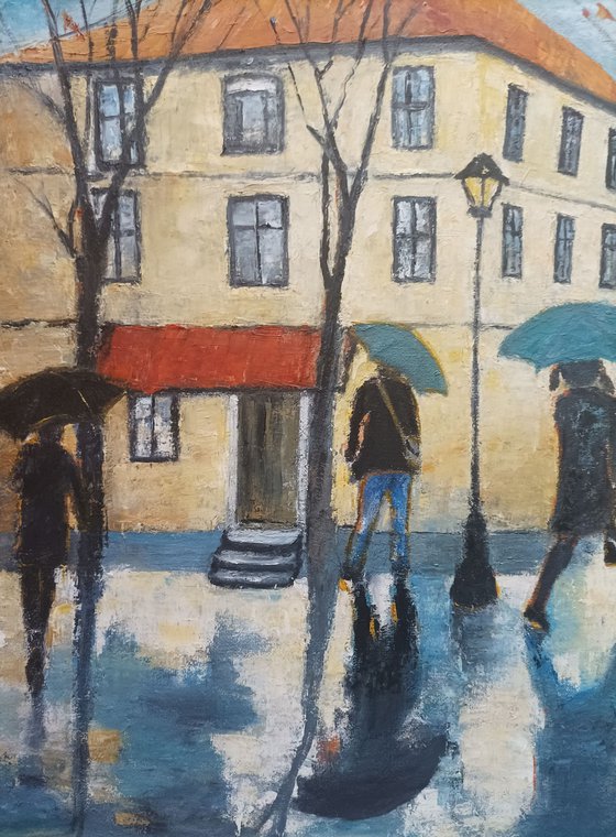 Paris under rain